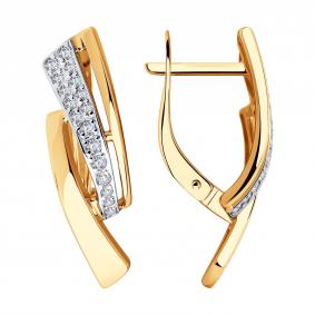 Золотые серьги SOKOLOV 028514 с фианитом 028514 фото