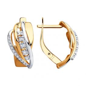 Золотые серьги SOKOLOV 028515 с фианитом 028515 фото