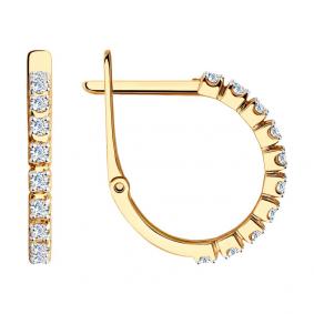 Золотые серьги SOKOLOV 028518 с фианитом 028518 фото