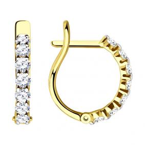 Серьги из лимонного золота SOKOLOV 028523-2 с фианитом 028523-2 фото