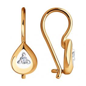 Золотые серьги SOKOLOV 028531 с фианитом 028531 фото