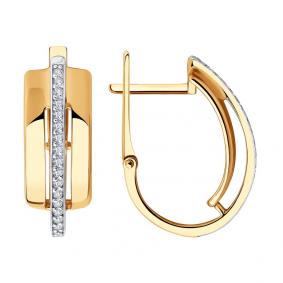 Золотые серьги SOKOLOV 028543 с фианитом 028543 фото