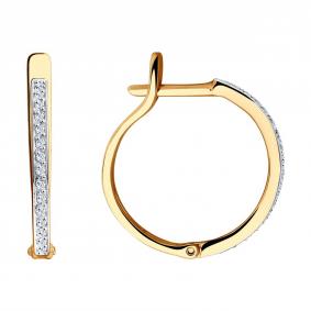 Золотые серьги SOKOLOV 028619 с фианитом 028619 фото