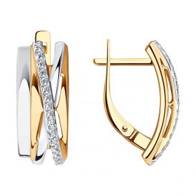 Золотые серьги SOKOLOV 028786 с фианитом 028786 фото