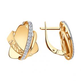 Золотые серьги SOKOLOV 028818 с фианитом 028818 фото