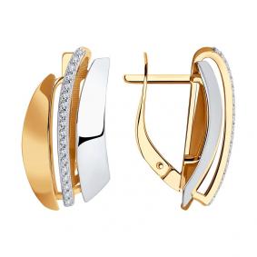 Золотые серьги SOKOLOV 028819 с фианитом 028819 фото