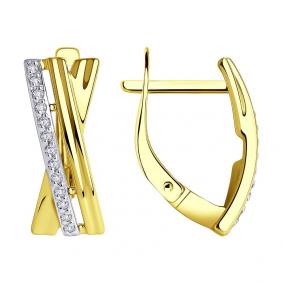 028868-2: Серьги из желтого золота с фианитами 028868-2 фото