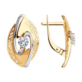 Золотые серьги SOKOLOV 028888 с фианитом 028888 фото