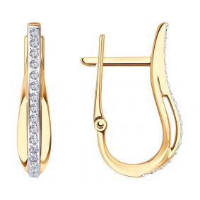 Золотые серьги SOKOLOV 029052 с фианитом 029052 фото