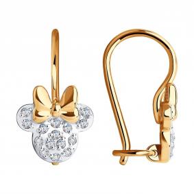 Золотые серьги SOKOLOV 029127 с фианитом 029127 фото