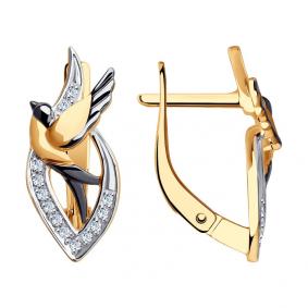 Золотые серьги SOKOLOV 029167 с фианитом 029167 фото