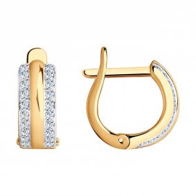 Золотые серьги SOKOLOV 029202 с фианитом 029202 фото