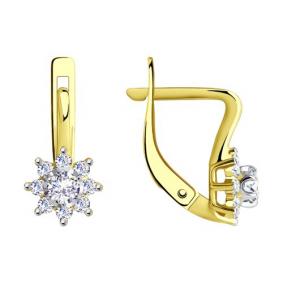 Серьги из лимонного золота SOKOLOV 029207-2 с фианитом 029207-2 фото