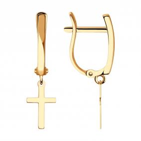Золотые серьги-кресты SOKOLOV 029273 029273 фото