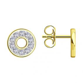 Золотые серьги SOKOLOV 029341-2 с фианитом 029341-2 фото