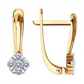 Золотые серьги SOKOLOV 029400 с фианитом 029400 фото