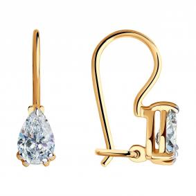 Золотые серьги SOKOLOV 029416 с фианитом 029416 фото