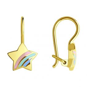 Серьги из лимонного золота SOKOLOV 029423-2 с эмалью 029423-2 фото