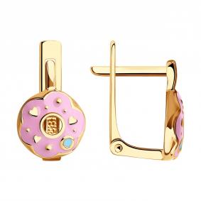 Золотые серьги SOKOLOV 029436 с эмалью 029436 фото