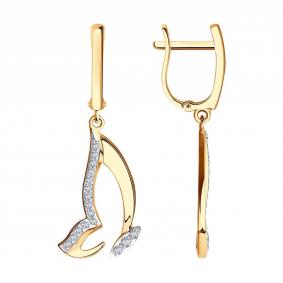 Золотые серьги SOKOLOV 029440 с фианитом 029440 фото