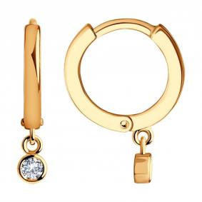 Золотые серьги SOKOLOV 029462 с фианитом 029462 фото