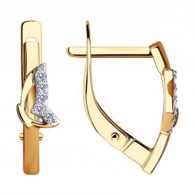 Золотые серьги SOKOLOV 029466 с фианитом 029466 фото
