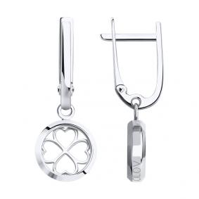 Серьги из белого золота SOKOLOV 029581-3 с минеральным стеклом 029581-3 фото