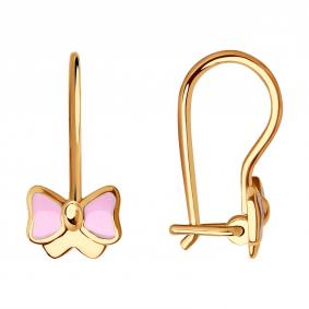 Золотые серьги SOKOLOV 029674 с эмалью 029674 фото