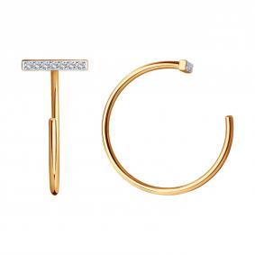 Золотые серьги SOKOLOV 029793 с фианитом 029793 фото