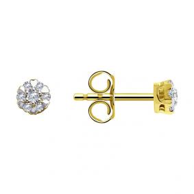 Серьги из лимонного золота SOKOLOV 029861-2 с фианитом 029861-2 фото
