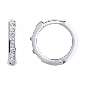 Серьги из белого золота SOKOLOV 029867-3 с фианитом 029867-3 фото