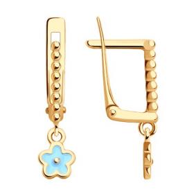 Золотые серьги SOKOLOV 029946 с эмалью 029946 фото