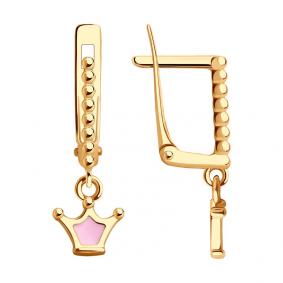 Золотые серьги SOKOLOV 029950 с эмалью 029950 фото