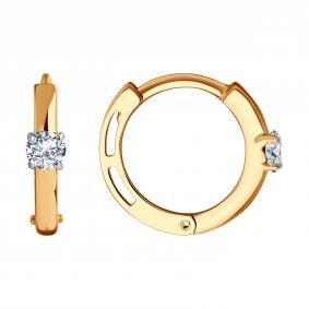 Золотые серьги SOKOLOV 029985 с фианитом 029985 фото
