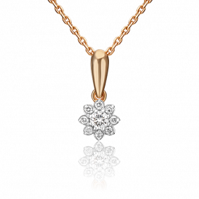 Золотая подвеска Platina 03-0042-00-101-1110-30 с бриллиантом 03-0042-00-101-1110-30 фото