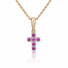 Золотая подвеска Platina 03-0052-00-104-1110-30 с рубином 03-0052-00-104-1110-30 фото