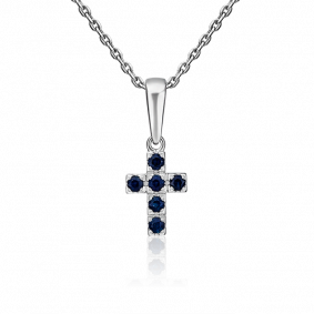 Подвеска из белого золота Platina 03-0053-00-102-1120-30 с сапфиром 03-0053-00-102-1120-30 фото