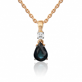 Золотая подвеска Platina 03-0064-00-105-1110-30 с бриллиантом и сапфиром 03-0064-00-105-1110-30 фото