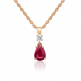 Золотая подвеска Platina 03-0064-00-107-1110-30 с бриллиантом и рубином 03-0064-00-107-1110-30 фото