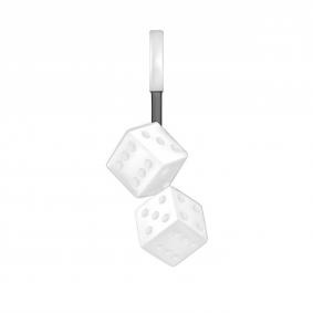 Подвеска-трансформер Игральные кости из белого золота Караваевская ювелирная фабрика с эмалью 03-0085 03-0085 фото