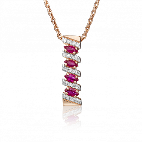 Золотая подвеска Platina 03-0086-00-107-1110-30 с бриллиантом и рубином 03-0086-00-107-1110-30 фото