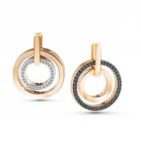 Золотая подвеска-трансформер ERA Jewellery с бриллиантом и чёрным бриллиантом 03-02183-01-040-07-02 03-02183-01-040-07-02 фото