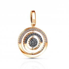 Золотая подвеска-трансформер ERA Jewellery с бриллиантом и чёрным бриллиантом 03-02185-01-040-07-02 03-02185-01-040-07-02 фото