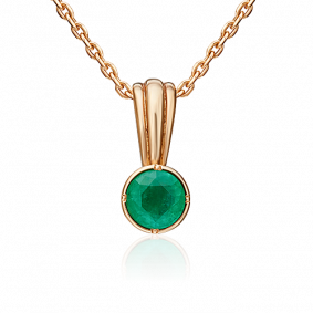 Золотая подвеска Platina 03-0288-00-103-1110-30 с изумрудом 03-0288-00-103-1110-30 фото