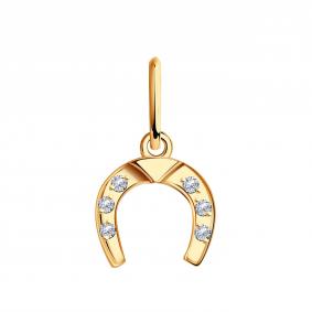 Золотая подвеска Символ года Золотые узоры с цирконием 03-0379 03-0379 фото