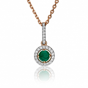 Золотая подвеска Platina 03-0407-00-106-1110-30 с бриллиантом и изумрудом 03-0407-00-106-1110-30 фото