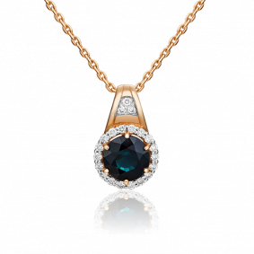 Золотая подвеска Platina 03-0412-00-105-1110-30 с бриллиантом и сапфиром 03-0412-00-105-1110-30 фото