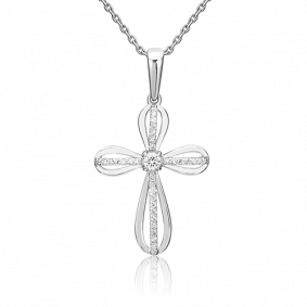 Подвеска из белого золота Platina 03-0417-00-101-1120-30 с бриллиантом 03-0417-00-101-1120-30 фото