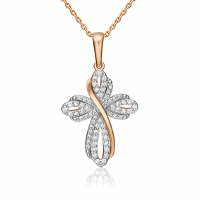 Золотая подвеска Platina 03-0444-00-101-1110-30 с бриллиантом 03-0444-00-101-1110-30 фото