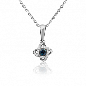 Золотая подвеска Platina 03-0490-00-105-1120-30 с бриллиантом и сапфиром 03-0490-00-105-1120-30 фото